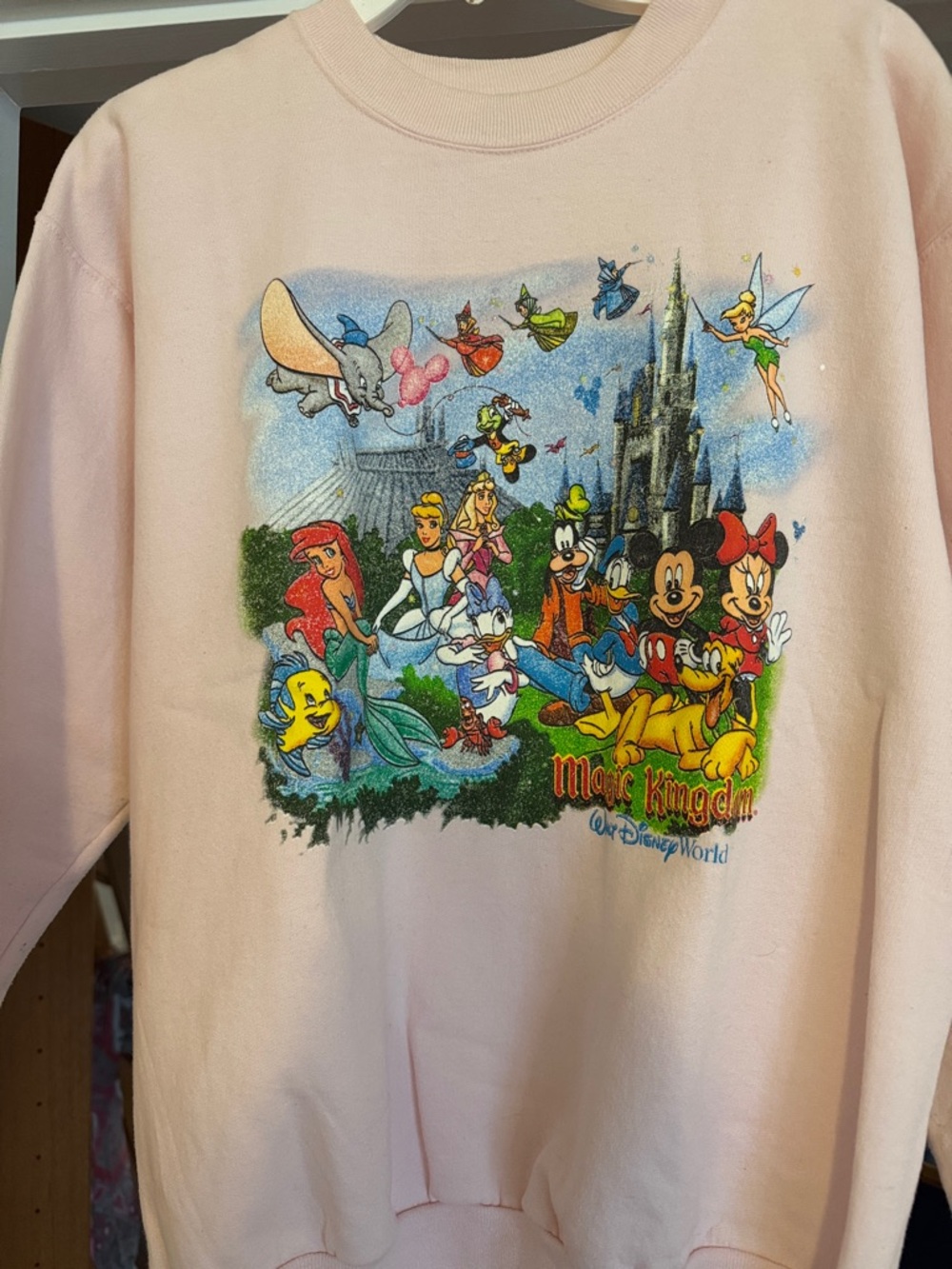 Vintage, Disney Pink Crewneck Sweatshirt with Mickey Tag, size S - Picture 2 of 5